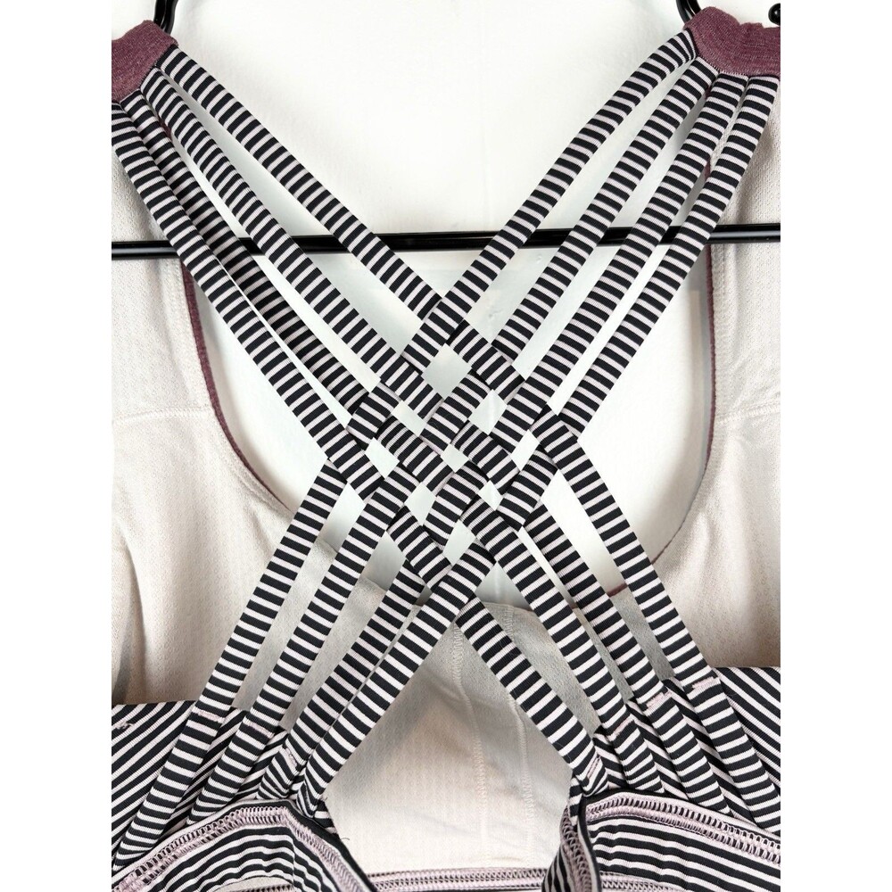 lululemon athletica Mauve Racerback Tank with Black & White Strappy Back - Picture 4 of 6